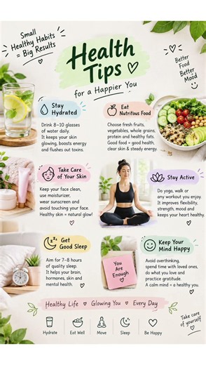 Healthy habits, glowing life! ✨🥗💧