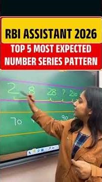 RBI assistant 2026 |Top 5 Most Expected Number Series pattern #ytshorts