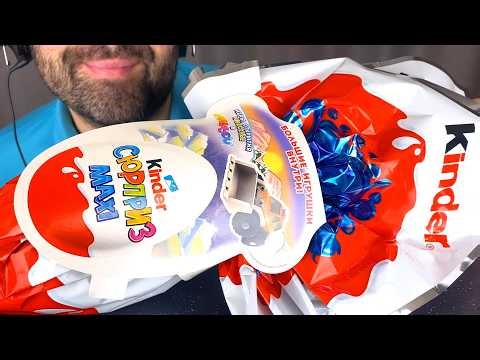 ASMR KINDER CHOCOLATE EASTER EGG MAXI MUKBANG 먹방 (EATING SOUNDS) EATING SHOW