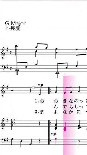 大きな古時計 G Major ト長調 楽譜【歌い出しシリーズ】