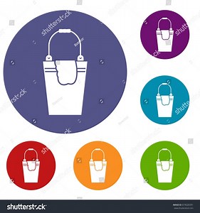 Bucket Rag Icons Set Flat Circle Stock Vector (Royalty Free) 674026591 | Shutterstock