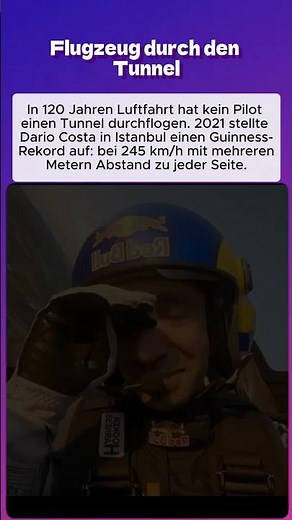 Flugzeug durch den Tunnel