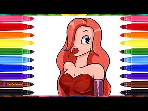 how to draw jessica rabbit from who framed roger rabbit #disney #drawingforkids