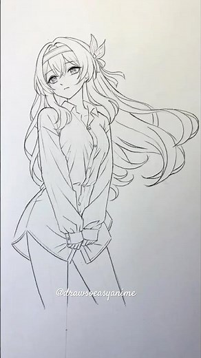 how to draw anime girl #drawing #howtodraw #tutorialdrawanime #sketch #animegirl