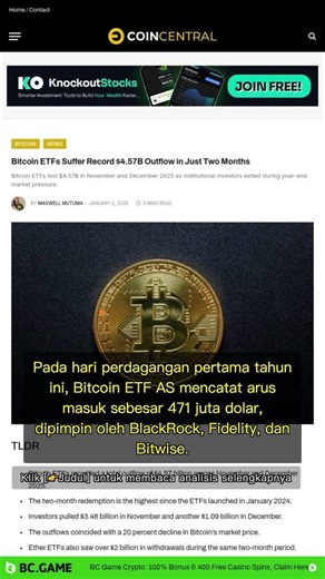 🧐👉 Bitcoin ETF Bangkit: Dari Outflow Rekor ke Inflow Ratusan Juta di Awal 2026 #QixNewsAI