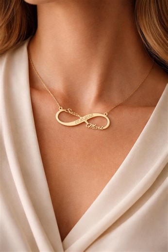 Personalized Two Names Infinity Necklace Custom Couple Jewelry Anniversary Gift - Etsy