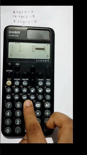 How to solve linear equations with three variables in casio fx 991-cw scientific calculator
