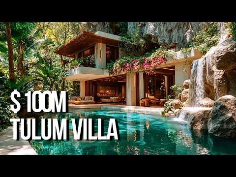 $100M Tulum Villa with Natural Waterfall Pool & Jungle Paradise – MOST EXCLUSIVE Cenote Villa!