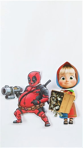 Bhude ♥️ deadpool masha jhetre face add 🤣🤣 #deadpool #masha #usa #drawing #ytshorts