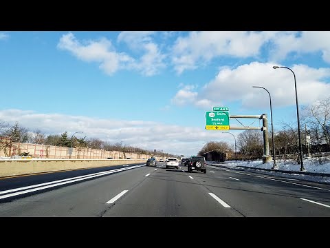 4K Drive - Long Island Expressway (I-495) after snow (Exits 33 - 49)