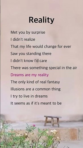 📦Reality | Richard Sanderson #lyrics