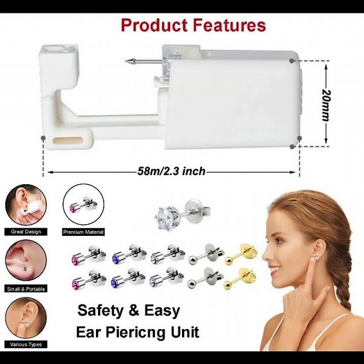 2Pcs Disposable Ear Nose Piercing Unit Earring Gun Kit DIY Home Piercer Pierce