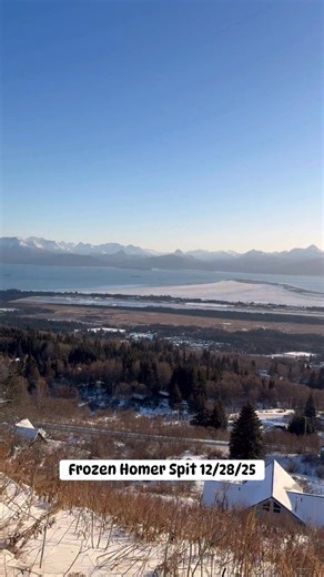 #HomerSpit #FrozenSpit #Cold #seaice #KachemakBay #Alaska #KenaiMountains #HomerAlaska | Tim Hatfield