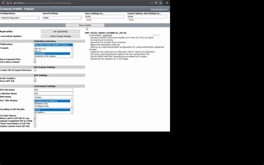 Contenta S1000D Editing Demonstration Publishing Modules to a LiveContent IETP