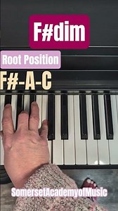 F Sharp Diminished Chord Piano Inversions #pianochords #diminished