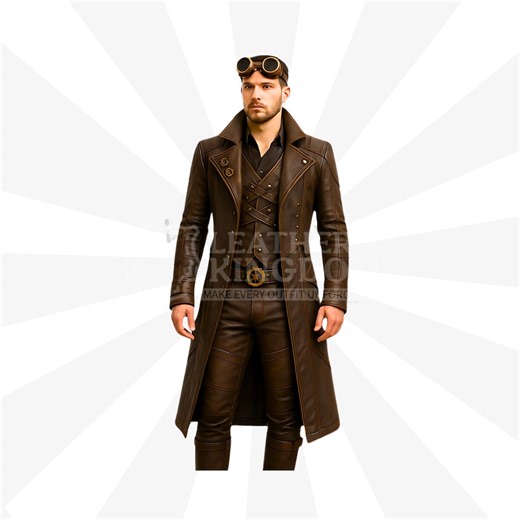 Steampunk Winter Guardian Leather Costume | Victorian Time-walker Warrior Coat | Fantasy Alchemist Trench Armor - Etsy