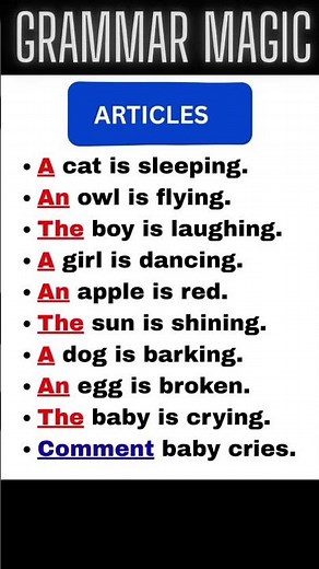👉🏻💢 Learn use of Articles in sentences 🤯💯 | 🗣️✅Improve Your English Grammar 📝📚