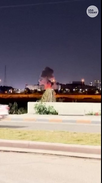 Fiery scene as US Embassy in Baghdad is struck in Iranian drone attack