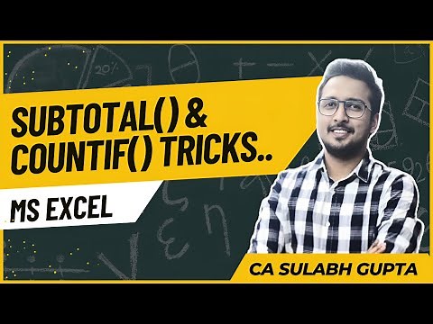 MS Excel Tutorial - Using the Excel SUBTOTAL, COUNTIF Function | Microsoft Excel | YMC HUB