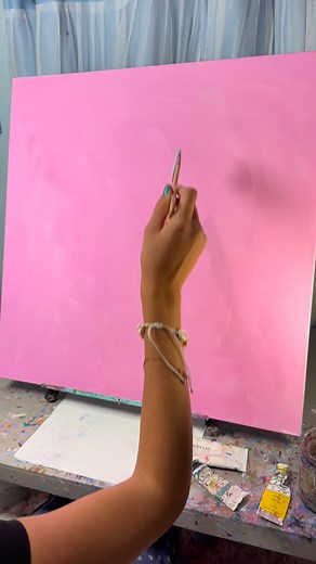 starting a new painting ☕️🐕 the largest canvas I’ve painted on in awhile! I’m still not sure yet what to call this one yet but I was thinking maybe ‘a sheepdog’s day off’. pls let me know in the comments if you have any suggestions! pt. 2 coming soon🐑 | Emily Dunlap - Artist