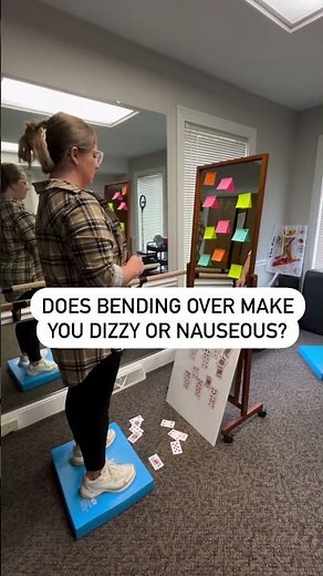 Does bending over make you dizzy? Read why in description and how PT can help! #physicaltherapy