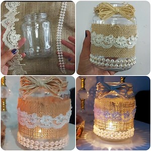 easy and creative jar decoration #craft #creative #decorative #handmade #diy #ideas #jarcraft #jardecor | Yeliz Craft