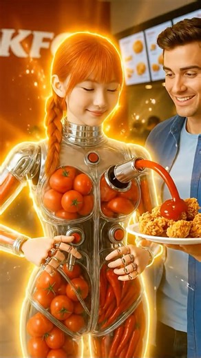 🍟🍗 WOW! A Humanoid Robot Making Sauce at KFC 🔥 #robot #shorts #ctgh2