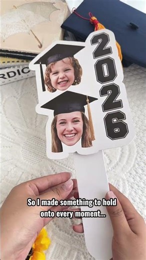 Graduation Then Vs Now Custom Photo | Personalized Graduation Fan