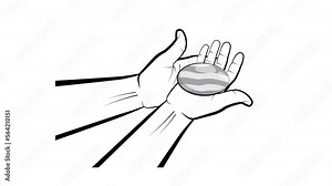 Animated hands hold holds soap in palms. Hand washing, morning hygiene. Disease Prevention. Cartoon looped video isolated on white background