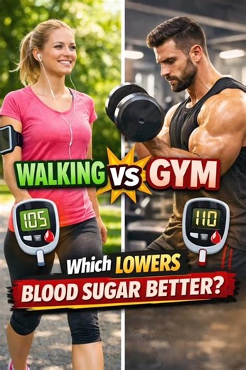 Walking or Gym — which lowers blood sugar better? 🤔