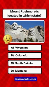 Mount Rushmore Is Located in Which State? | USA Quiz #USAQuiz #MountRushmore #USHistory #AmericanLandmarks #DailyQuiz | Tridip Buragohain