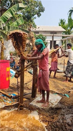 traditional village well drilling process #drilling #welldigging