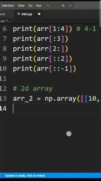 lSlicing in NumPy (Array Slicing in NumPy) #numpy
