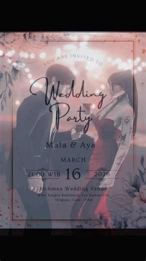 “Two hearts, one soul, bound together forever.” @malskyyy and Aya. Live nanti malam jam 19:00WIB #miovers #miomoi #origamiroleplay #gtaroleplayindonesia @Origami Roleplay KEPADA WARGA ORIGAMI SEMUA DI UNDANG YAAA