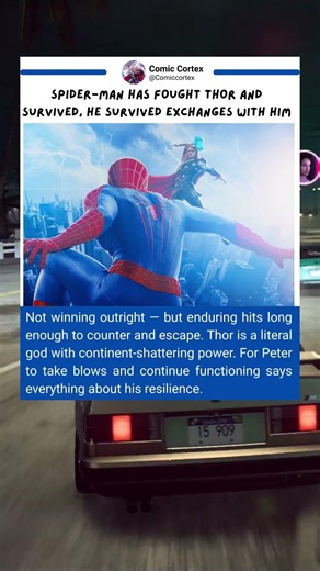 Spider-Man has fought Thor and survived in marvel comics #marvelcomics #spiderman #marvel