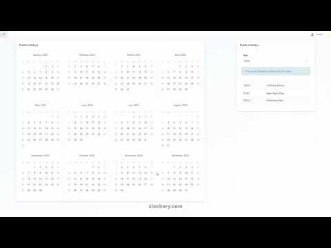 How to Create Public Holidays in Clockory (English Tutorial) | Calendar & Reports