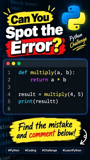 Can You Spot the Error? 🐍 | Python Coding Challenge