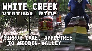 9.6K views · 950 reactions | Enjoy a virtual train ride as our steam freight, powered by Nickle Plate Road Pacific number 165, departs Mirror Lake, heads to Appletree, and then makes her way into Hidden Valley on the White Creek Railroad. | The Steam Channel | Facebook