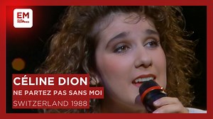 Céline Dion, representing Switzerland, performed "Ne Partez Pas Sans Moi" at the 1988 Eurovision Song Contest in Dublin. Winning the contest that year, this performance marked a significant step in Dion's journey to becoming an internationally celebrated artist. The song "Ne Partez Pas Sans Moi," meaning "Don't Leave Without Me," is a heartfelt ballad about love and longing. Dion's delivery of the song combines emotion with vocal strength, contributing to its enduring appeal. | EuroMemories