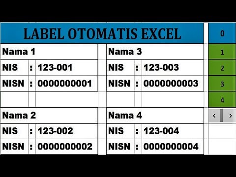 How to create automatic labels in Excel