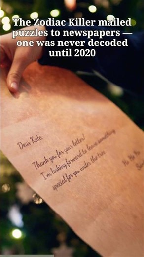 The Zodiac Killer mailed puzzles to newspapers — one was never decoded until 2020 #shorts