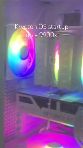 Krypton OS startup on a 9900x #shorts