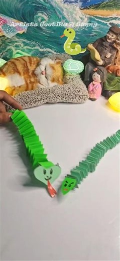 Easy Paper Snake for kids🐍|Snake paper craft bnana seekhe#shorts #kidsfun #artandcraft #kids #craft