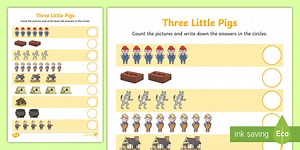 The Three Little Pigs Counting Sheet