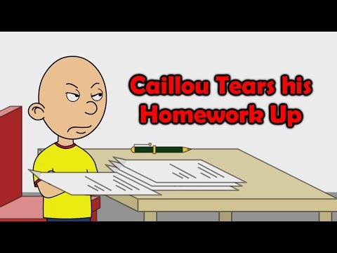 Caillou Tears his Homework Up