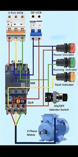 dol starter, DOL starter complete wiring, motor ko kesse chlaye#electrical#electrician