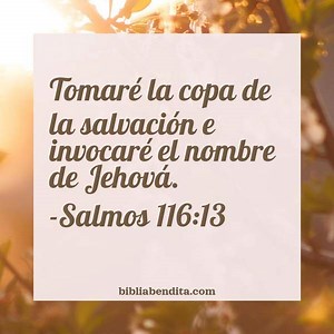 Explicación Salmos 116:13. 'Tomaré la copa de la salvación e invocaré el nombre de Jehová.' - BibliaBendita