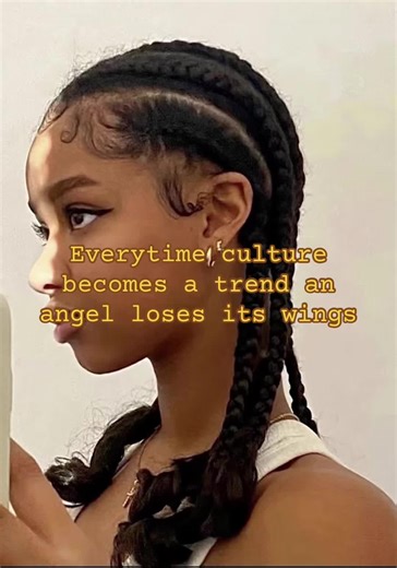 I’m not saying you cannot do some of these things! But do not treat these cultural things as a trend just to judge it or throw it away! Explanation to them all in case some people get mad over it 🙏🏼 Braids: Braids hold profound, ancient cultural significance, rooted in African history, symbolizing tribal affiliation, social status, and age for over 5,000 years. Native American clothes: I’ve seen people like Natalie Reynolds wear their traditional clothing, which is inappropriate for obvious re