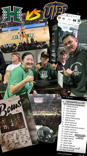 Rainbow Wrap-Up on Instagram: "Hawai'i vs. UTEP All American Kicker, Kansei Matsuzawa Photographer: Stephen Tsai UH football had an autograph session before the game and were recognized at half-time! Get your Hawaii Bowl tickets now! Bows win! 🌈 66-61 🙌 #HawaiiMBB #HawaiiFB"