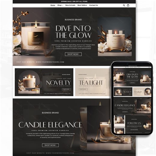 Candle Website Banner Templates, DIY Canva Editable Design (digital Download) - Etsy Canada